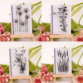 

1Pc Fashion Silicone Variou Flower&Grass Transparent Clear Rubber Stamp Sheet Cling Scrapbooking Photo Album PaperCard DIY Craft