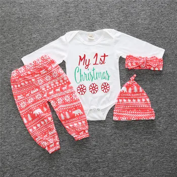

New 2019 autumn baby boy girl clothes fashion cotton long sleeved letter t-shirt+pants newborn 4pcs suit cute baby girl clothing