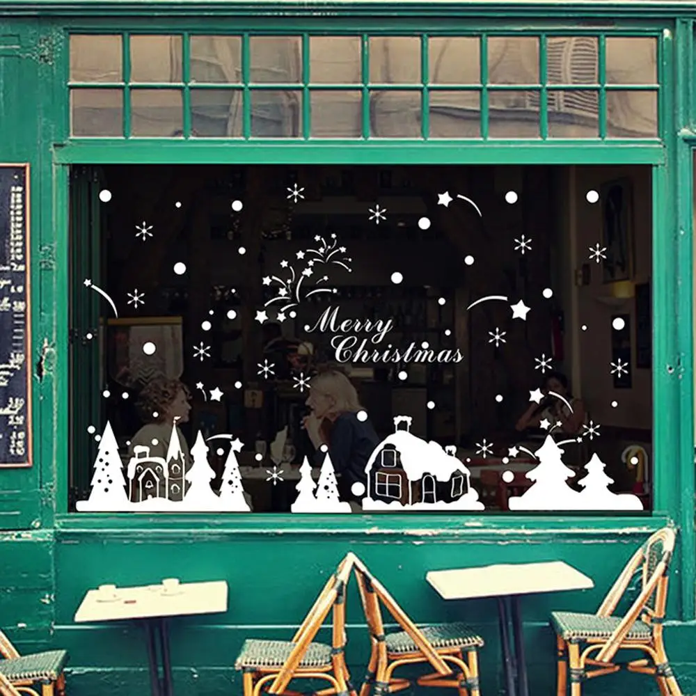 Счастливого Рождества Съемные Наклейки на стены «сделай сам» магазин наклейки на окна Natal рождественские украшения для дома Natal Новогоднее украшение - Цвет: 18