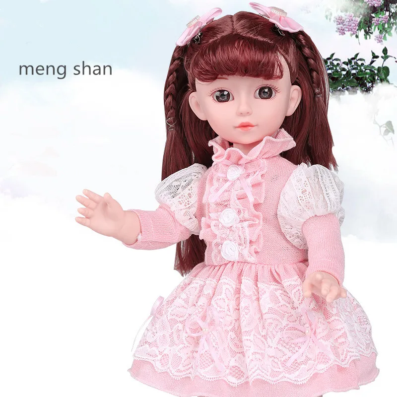 45 см Reborn Baby Doll рот движущиеся пение говорящие умные куклы ручной работы Детские куклы для девочек детские игрушки подарки - Цвет: meng shan
