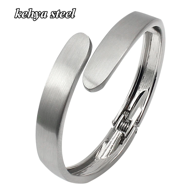 

Cuff Bracelets Bangles Men Women Stainless Steel Silver/Gold/Black Unisex Pulseras Luxury Fashion Jewelry Best Gift