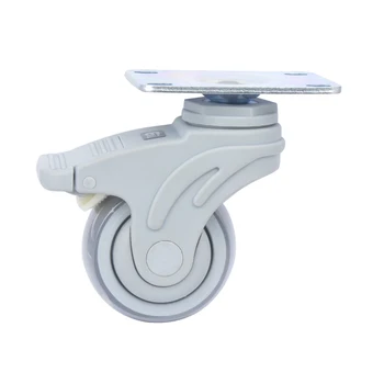 

2PCS EDL 3 Inch Medical Casters Wheels 95Kg TPR Wheels Castors Full Plastic Plate Swivel Roller Casters Wheels for medical beds