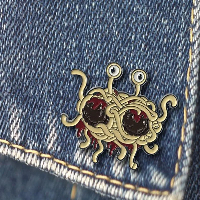 monster pin fsm enamel pin ramen funny flair brooch denim jeans
