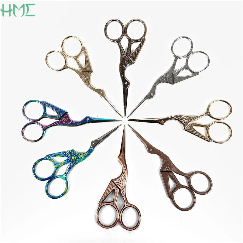 

1Pcs/Lot Durable Stainless Steel Vintage Classic Embroidery Scissors Nail Art Stork Crane Bird Scissors Cutters Styling Tools