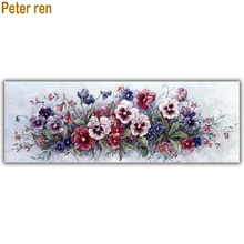 Peter ren Diy Алмазная вышивка крестиком цветок круглая \ квадратная мозаичная картина Стразы полная вышивка цветок phalaenopsi