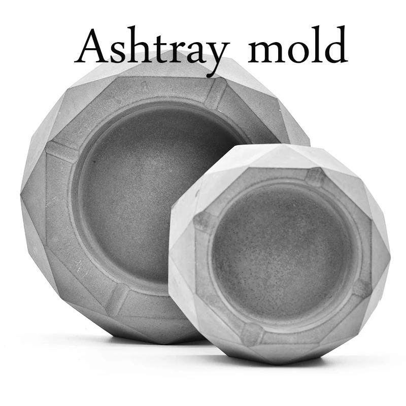Concrete ashtray silicone molds clay crafts home office decoration