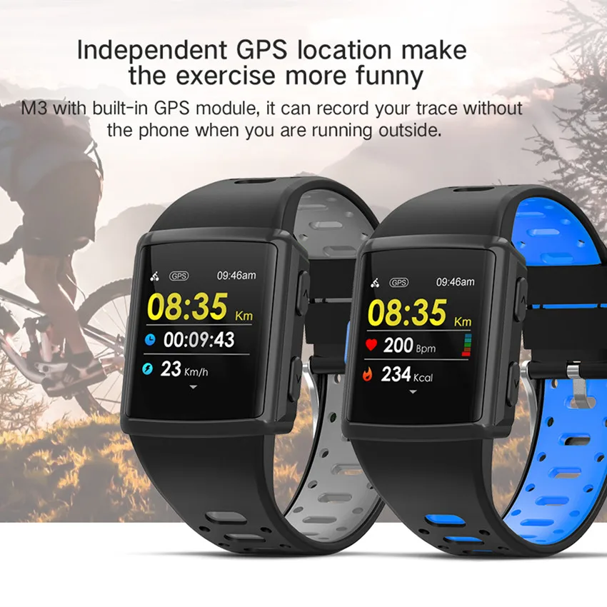 ASKMEER M3 GPS Смарт часы для мужчин IP68 Водонепроницаемый трекер сердечного ритма 1 3