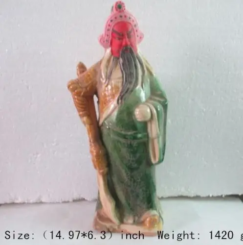 

CChina collectibles duke guan tang sancai ceramic statue of the god of wealth