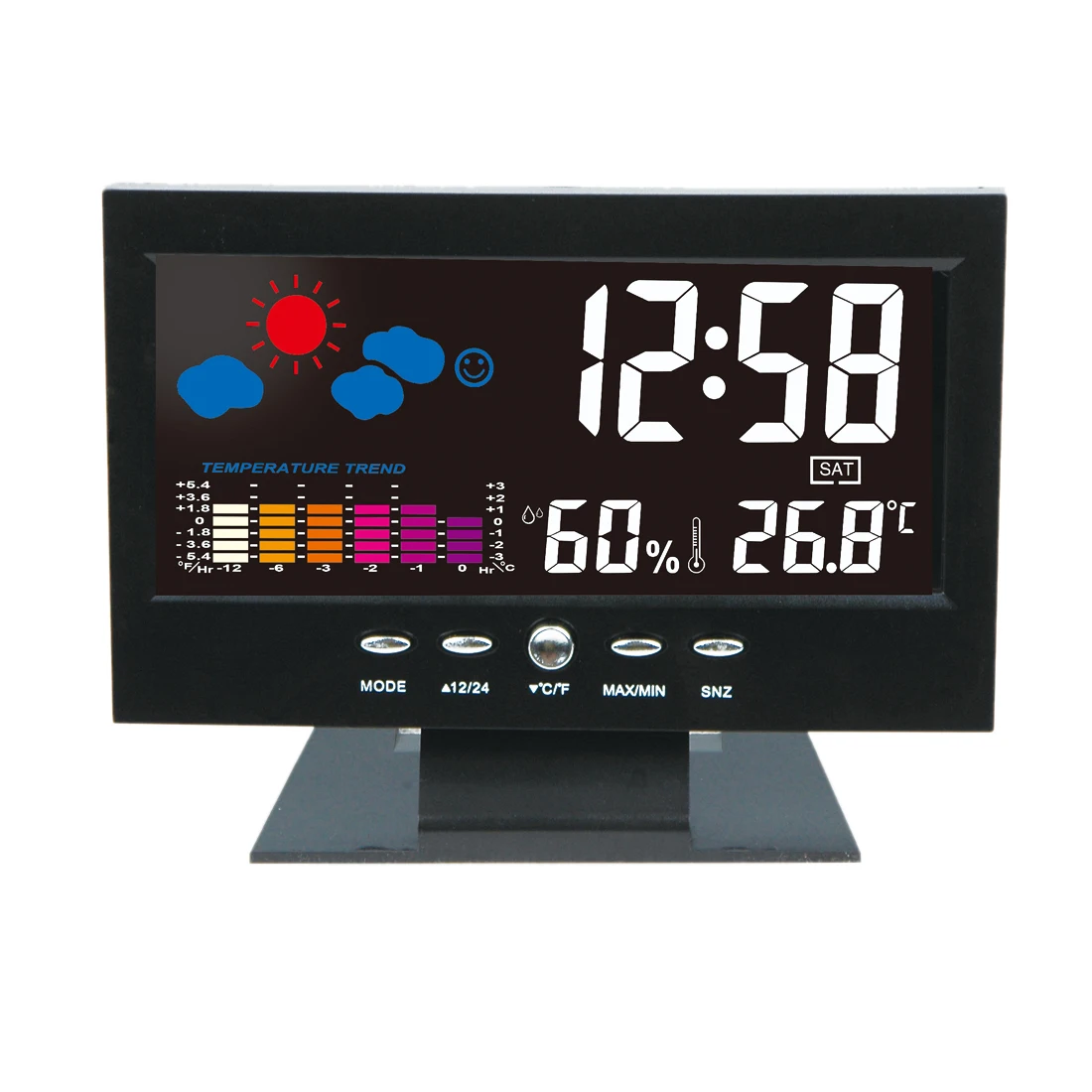 Метеостанция Будильник часы с гигрометром Termometro цифровой барометр разноцветный термометр календарь часы стол ЖК-дисплей