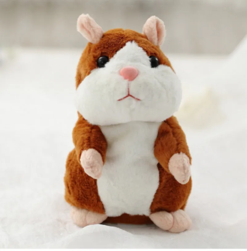 

16CM Lovely Talking Hamster Speak and Talk Sound Record Repeat Stuffed Plush Animal Kawaii Hamster Plush Toy for Kids