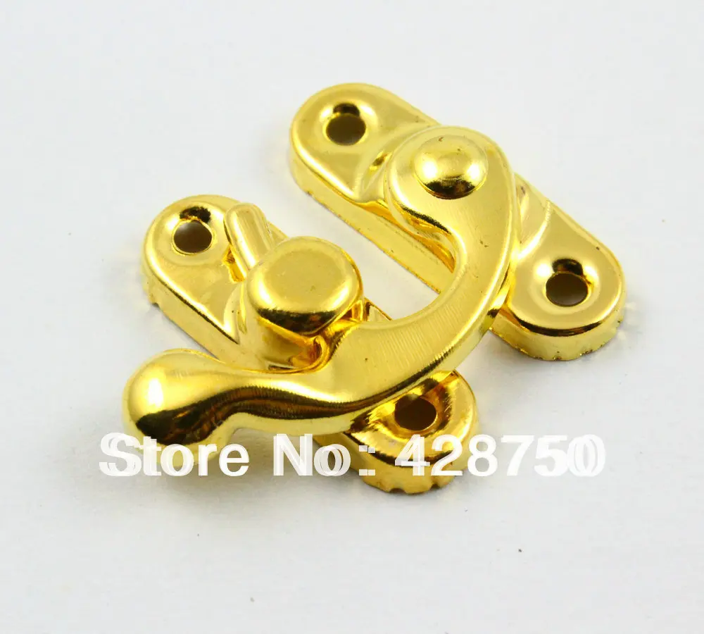 29x33mm Gold Jewelry Box Latch Lock with Screws and Hasp for Enhanced Security image 2
