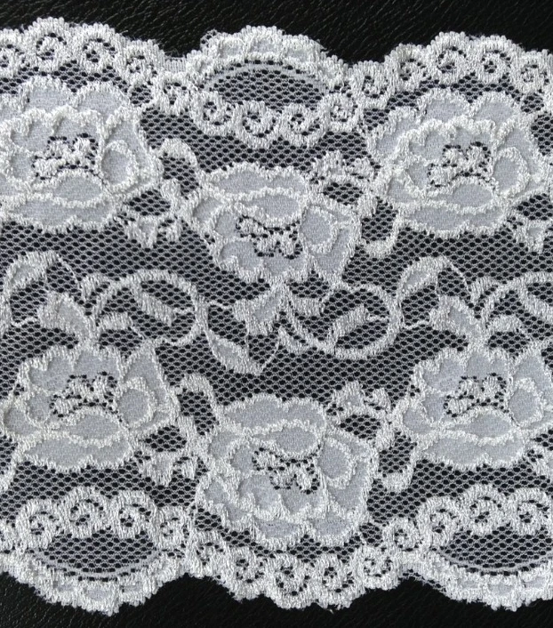 

20cm High Quality Fashion Elastic Ivory Lace Trim,Fashion Accessories,Soft and Tender,Shining Look,XERY13820B