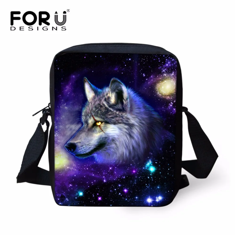 Крутая школьная сумка FORUDESIGNS с 3D изображением животных волчьего медведя для