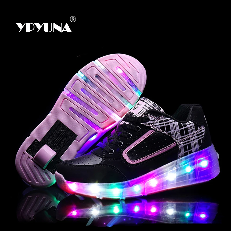 Wheels Black Led Shoes Wheels Black Led Shoes