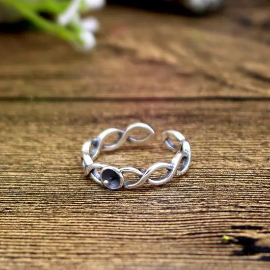 

925 Sterling Silver Art Nouveau 5-8mm Pearl Semi Mount Engagement Wedding Ring Fine Jewelry Setting Adjustable Wholesale