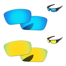 24 K золотой и голубой лед 2 пары Поляризованные Сменные линзы для топливных элементов Солнцезащитные очки Рамка UVA и UVB Защита