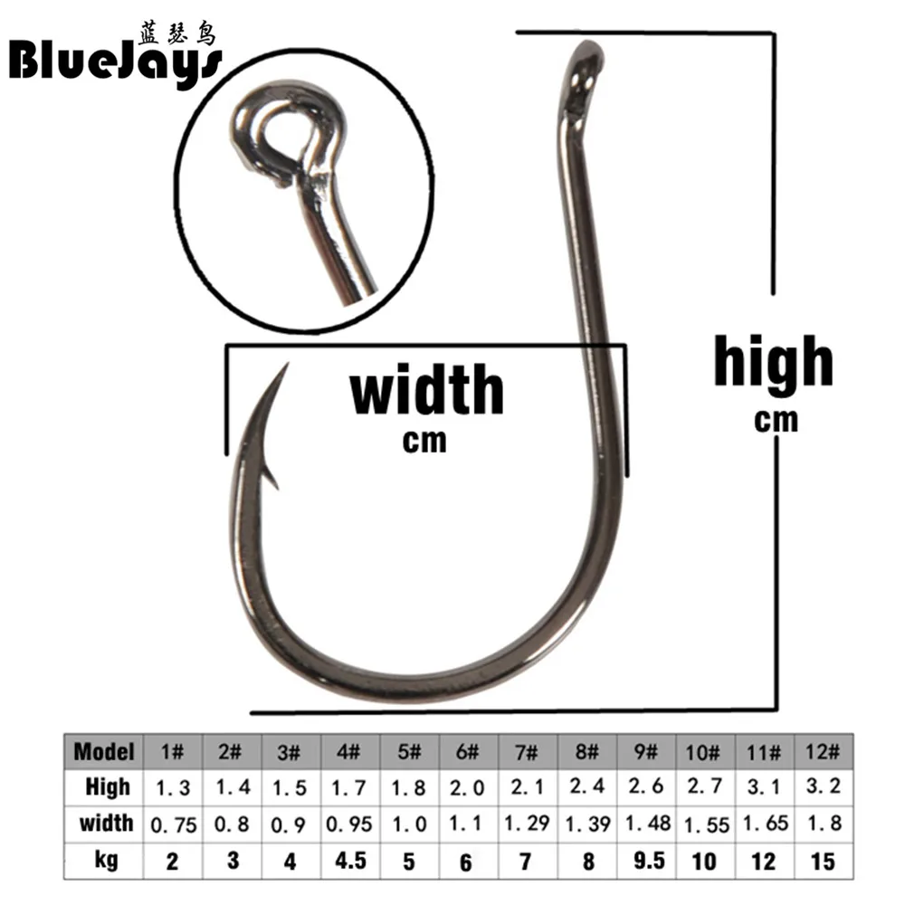 BlueJays 100 шт. рыболовный крючок 1#-12# Высокоуглеродистая сталь крючок коррозийный морской лещ рыба колючая морская рыба рыболовные крючки