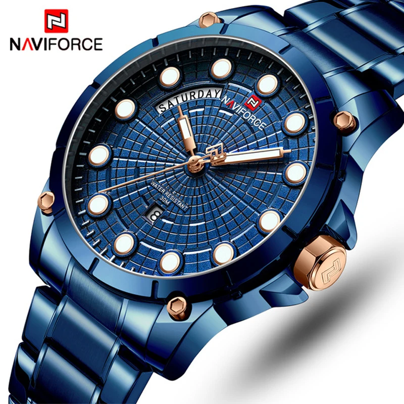 Часы NAVIFORCE мужские деловые кварцевые аналоговые светящиеся|Кварцевые часы| |