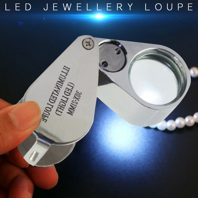 

2019 Metal LED Magnifier Glass Loupe for Identification Drop Shipping