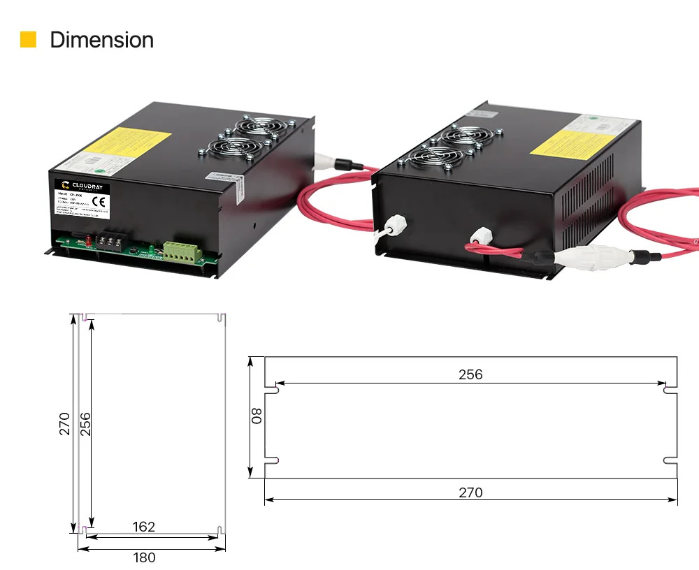 Cloudray 80-100 W CO2 лазерной Питание для CO2 лазерной гравировки, резки CR-U100 U серии