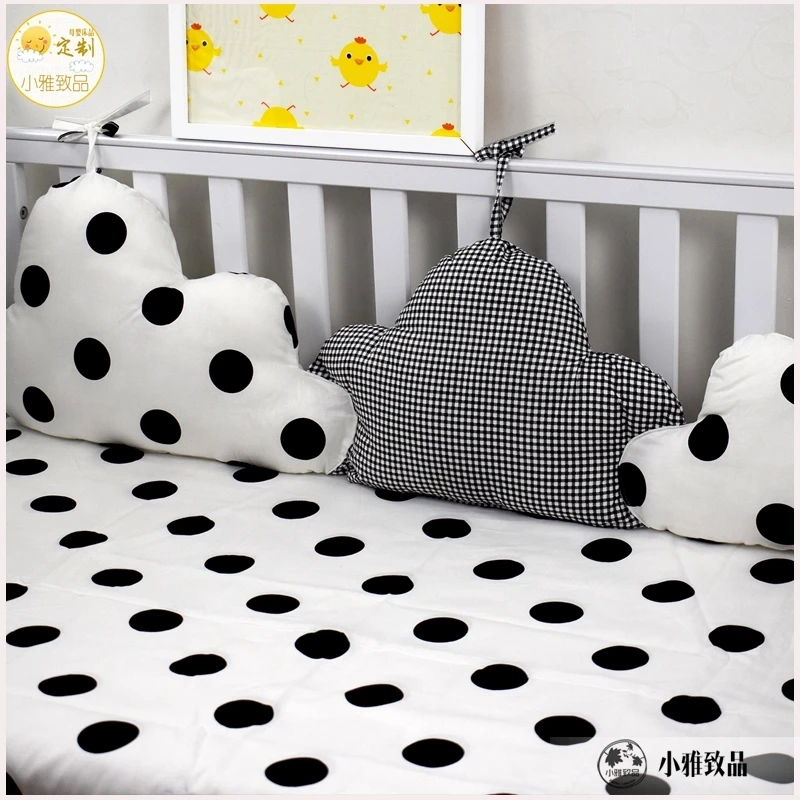 Children Crib Bed Bumper Thick Infant Cot Bumper Protect Cotton Baby Clouds Design Bumper for Baby Crib 120cm 105cm 95cm 65 cm