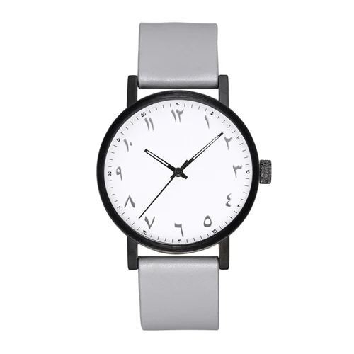 Модные часы унисекс с арабскими цифрами и сетчатым ремешком из нержавеющей стали в шведском стиле - Цвет: white-grey