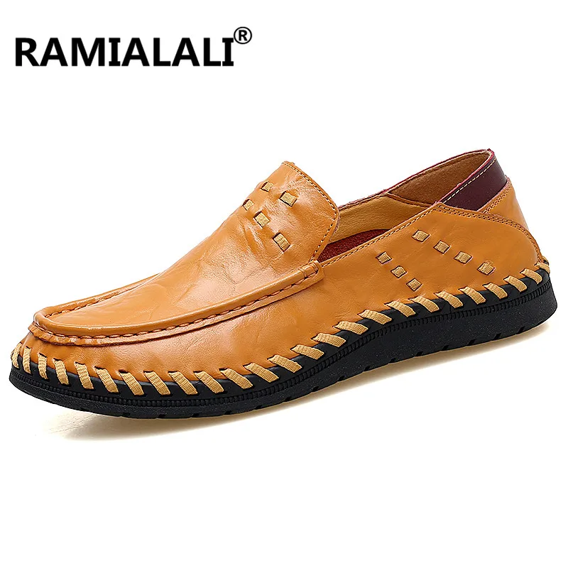 Мужская обувь ручной работы; сезон весна-осень; Мужская обувь из натуральной кожи в британском стиле; Классическая Повседневная мужская обувь; Scarpe; большие размеры 38-47 - Цвет: Цвет: желтый