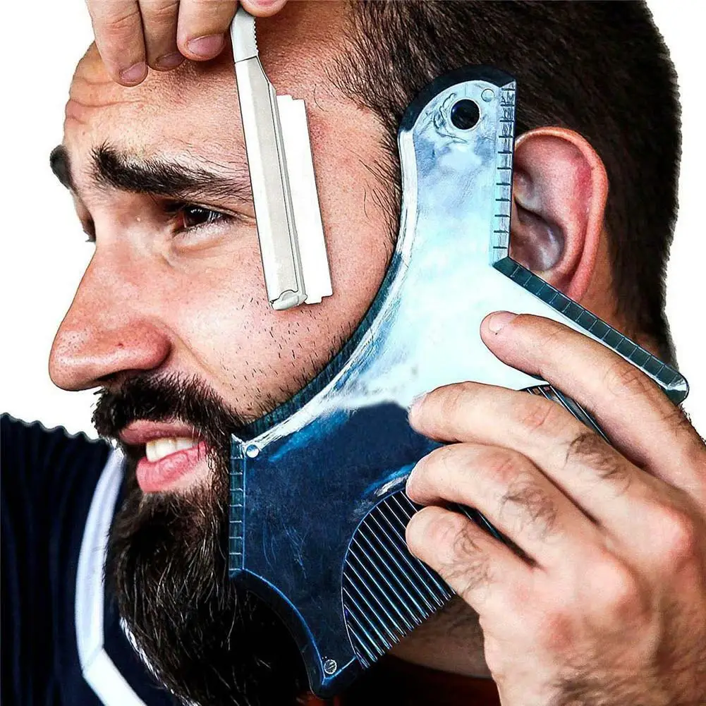 

2019 Multiple styles Styling Tools Comb Beard Shaping Tool Styling Template Beard Comb Men Shaving Tools Gentleman Beard Molding