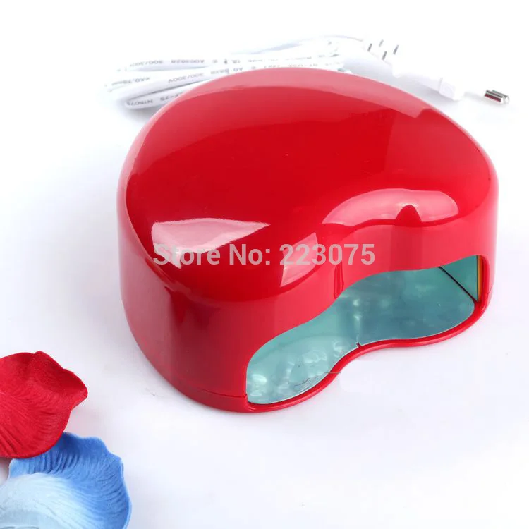 

Hot 110v or 220v LED Lamp Soak-off Gel Polish Nail Cure UV Dryer Heart-shaped 3W Manicure Machine red