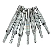 7PCS HSS Self Centering Hinge Twist Drill Bits Window Doors Woodworking Reaming Cabinet Tool Set