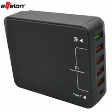 Effelon QC 3,0 5-Порты и разъёмы USB Зарядное устройство+ Тип C Порты USB Быстродействующее зарядное устройство Мощность адаптер для samsung/HuaWei/Iphone мобильного телефона