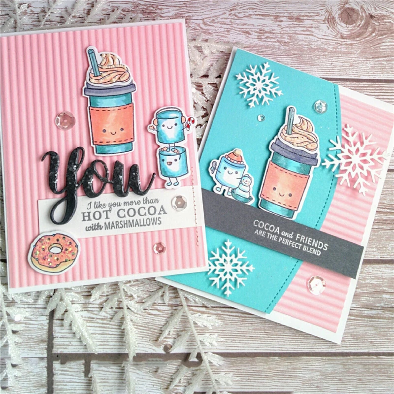 

GJCrafts Food Coffee Donut Drink Stamps and Dies Metal Cutting Dies for Scrapbooking New 2019 Stencil Album Crafts Card Making