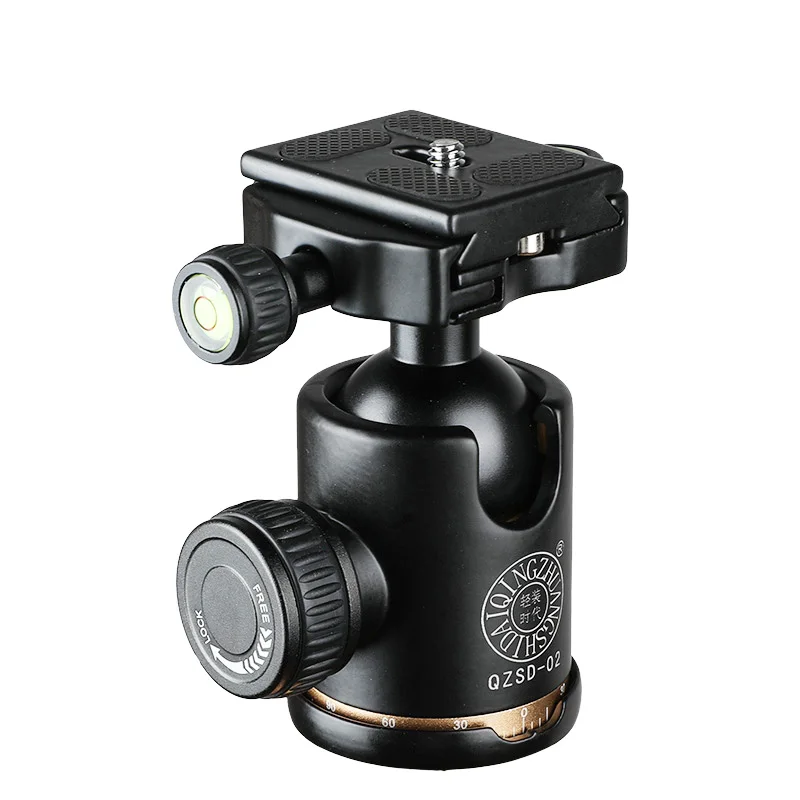 SOONPHO QZSD-02 Camera Tripod Ball Aluminum 360 Degree Panoramic Swivel Head Quick Release Plate for DSLR Cameras