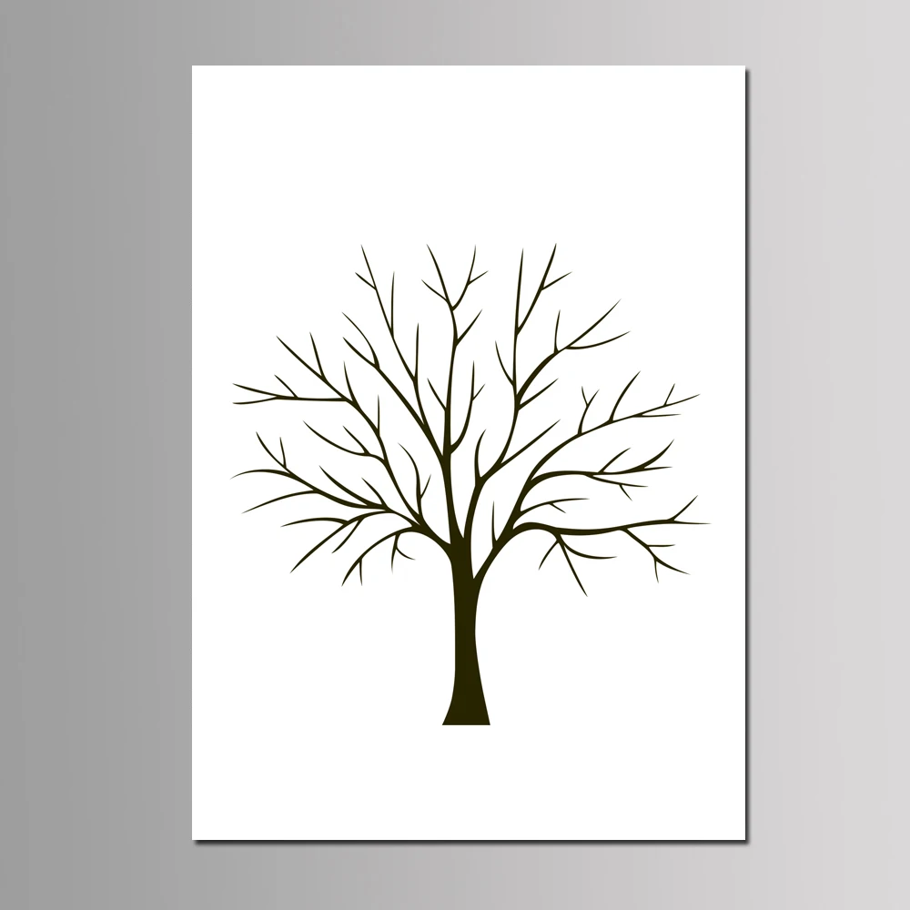 New DIY Money Tree Annual Meeting Fingerprint Signature Guest Book Wedding Party Decoration Printed Canvas Painting 50*70cm - Цвет: TR-3