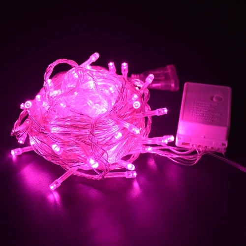 Уличный струнный светильник s 10 м 100LED гирлянда Сказочный светильник 8 режимов Рождественский светильник для праздника, свадьбы, вечеринки декоративный светильник s - Испускаемый цвет: Pink