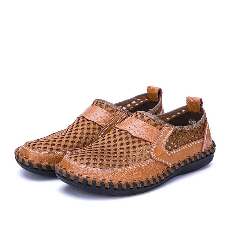 

Casual Leather Fashion Shoes Summer Breathable Loafers Man Comfortable Shoes