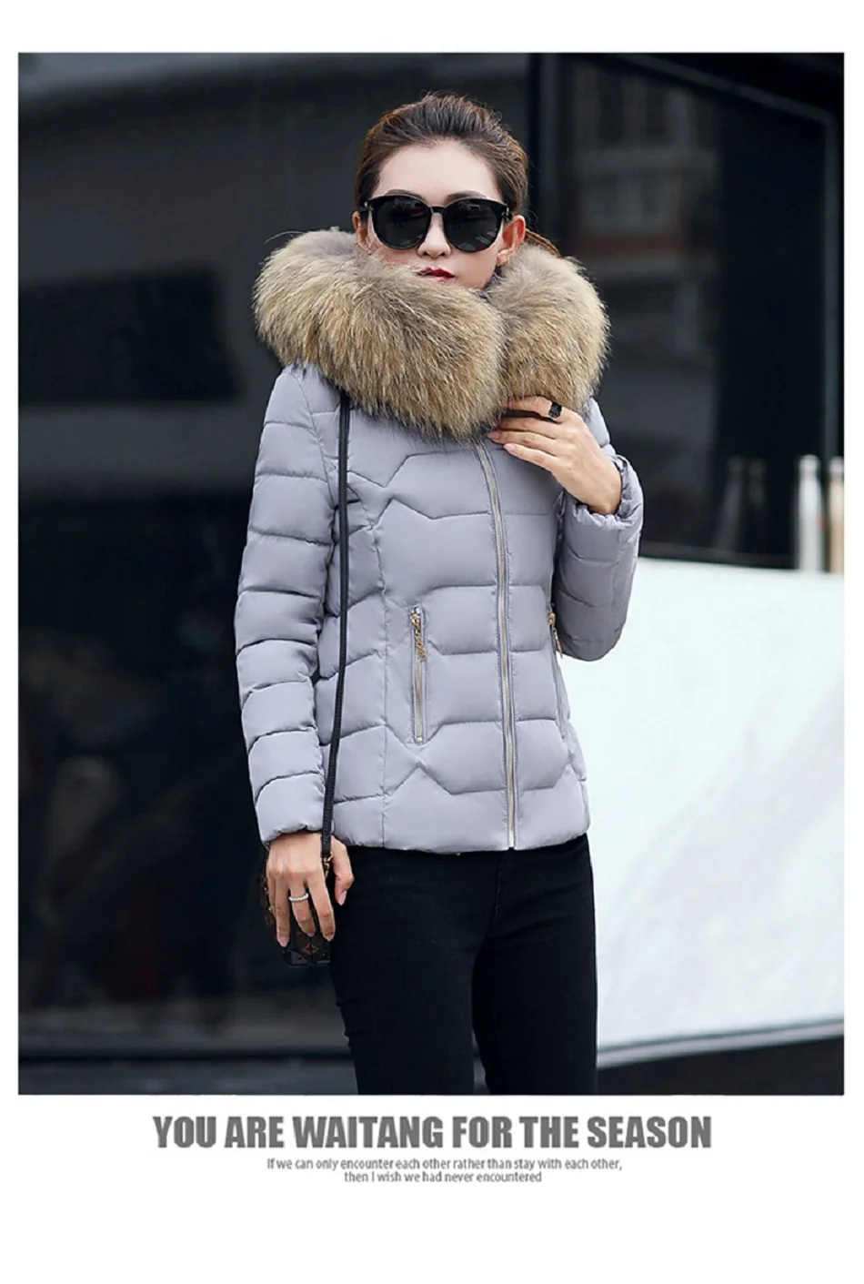 Зимняя женская куртка, модное хлопковое Стеганое пальто с капюшоном, парки, Женская Стеганая верхняя одежда с меховым воротником, тонкие теплые куртки