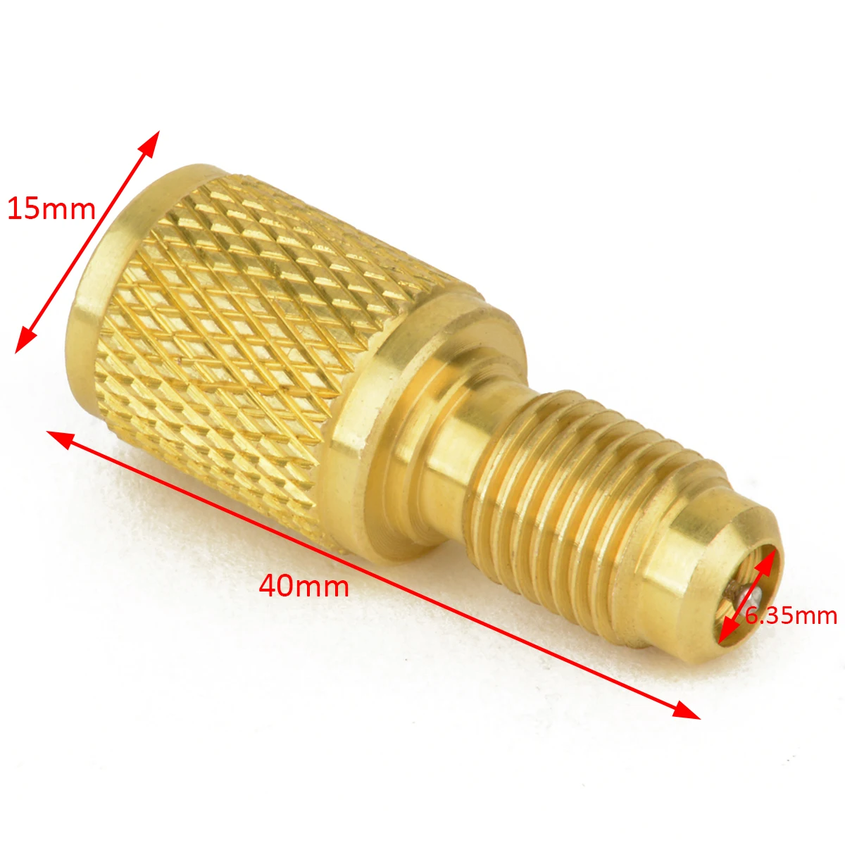 A/C R134a Brass Fitting Adapter 1/4” Male to 1/2” Female with Valve Core New 