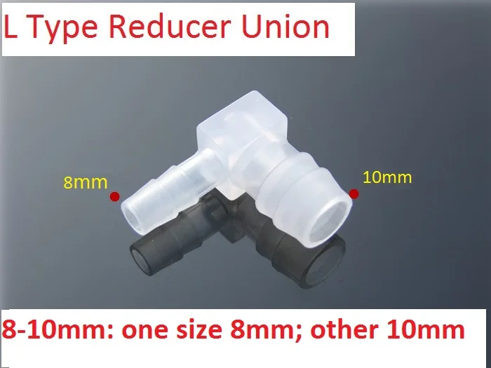 

1pcs/lot K612B PE L Type Reducer Union Diameter Water Pipe Joint Big Size Hose Silicone Tube Linker Aquarium Parts Sell Loss