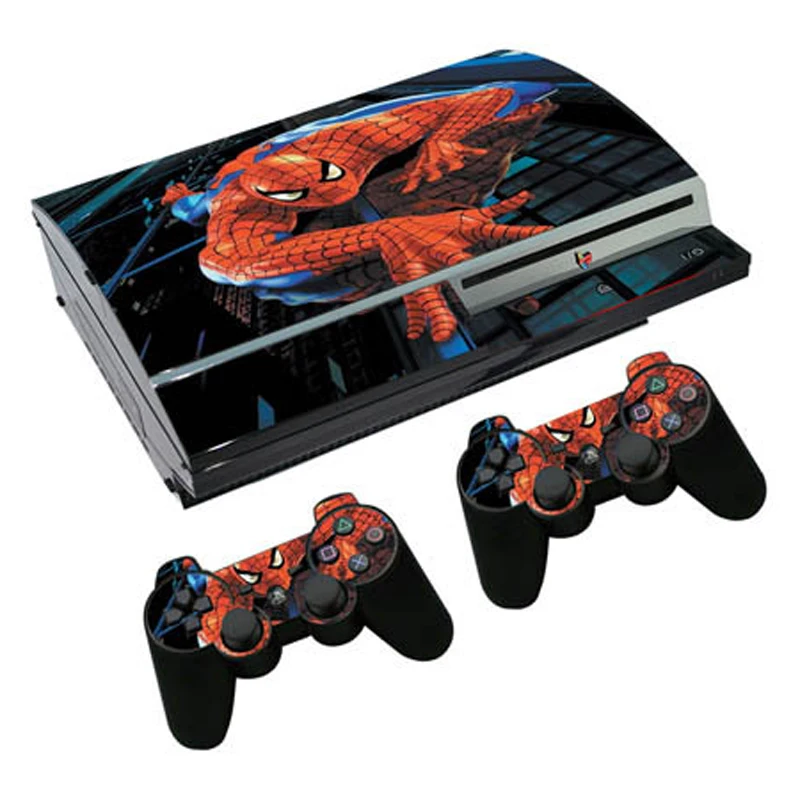 

Spider Man Vinyl Skin Sticker For PS3 Fat For Playstation 3 Console with 2 Pcs For PS3 Fat Controllers Controle Cover Decal