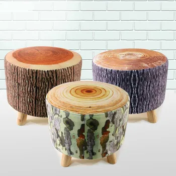 

Excellent quality simple modern stools fashion fabric stool home sofa ottomans solid wood fine workmanship chair furniture