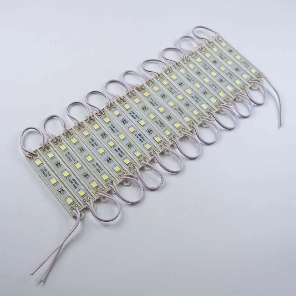 20 шт. светодиодный светильник 5050 SMD 3 12 В холодный белый IP65 для рекламы с
