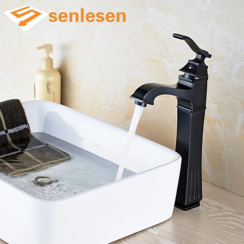 

Wash Basin Sink Mixer Faucet with One Handle Deck Mounted Oil Rubbed Bronze