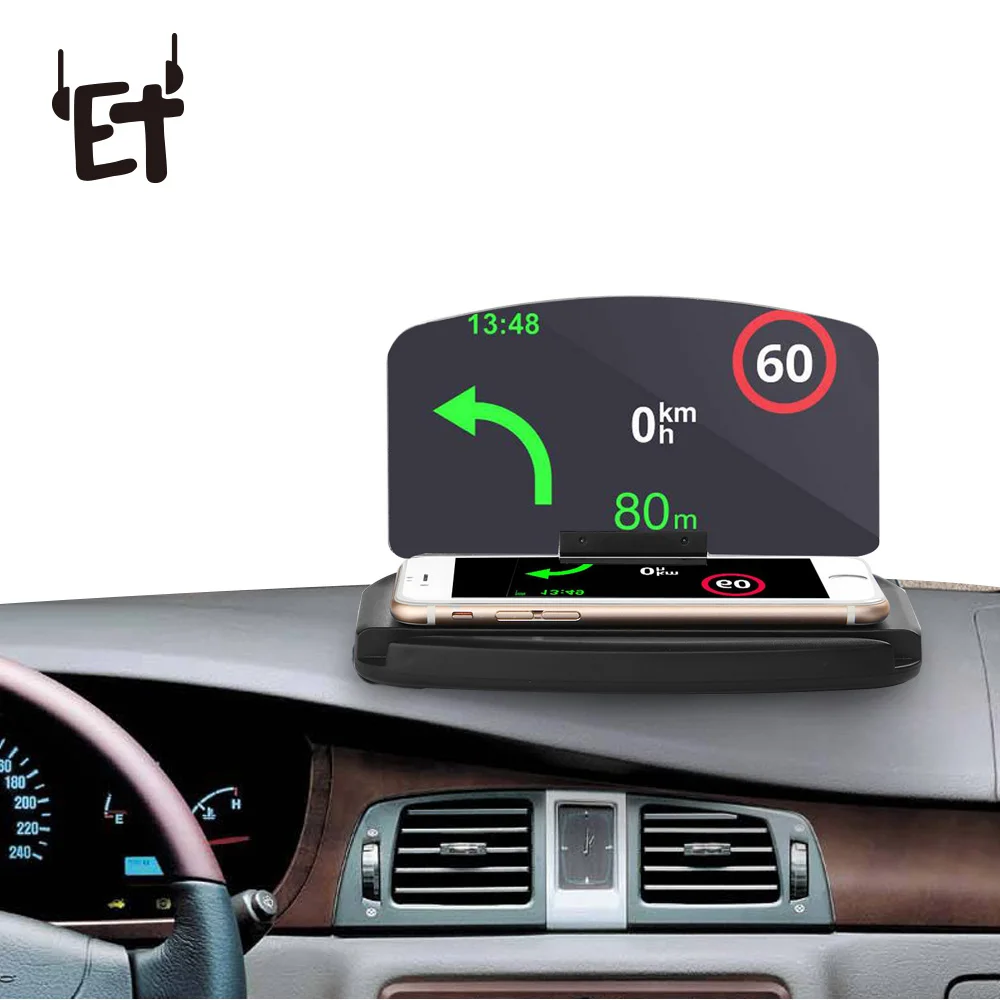 ET Mobile Phone Car Holder Windscreen Projector HUD Head Up Navigation Display Navigation GPS Mobile Phone Mount Bracket Holders