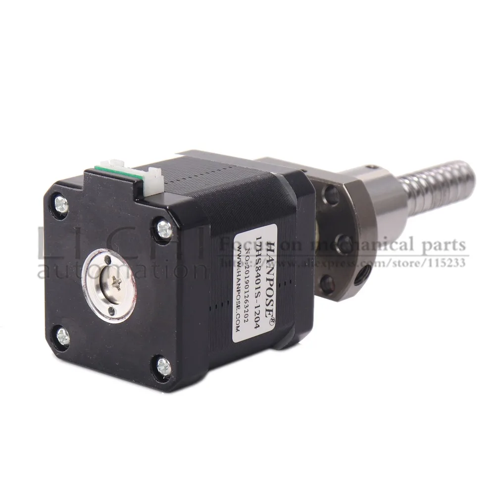 Шаровой шнековый двигатель nema17 шаговый 17HS8401S с sfu1204 L300mm 42 мельница ЧПУ