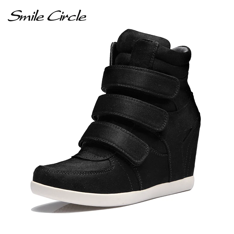 

Smile Circle 2018 Spring Wedges Sneakers Women Fashion High-top Platform Shoes High heels Casual Shoes For Women C712B38