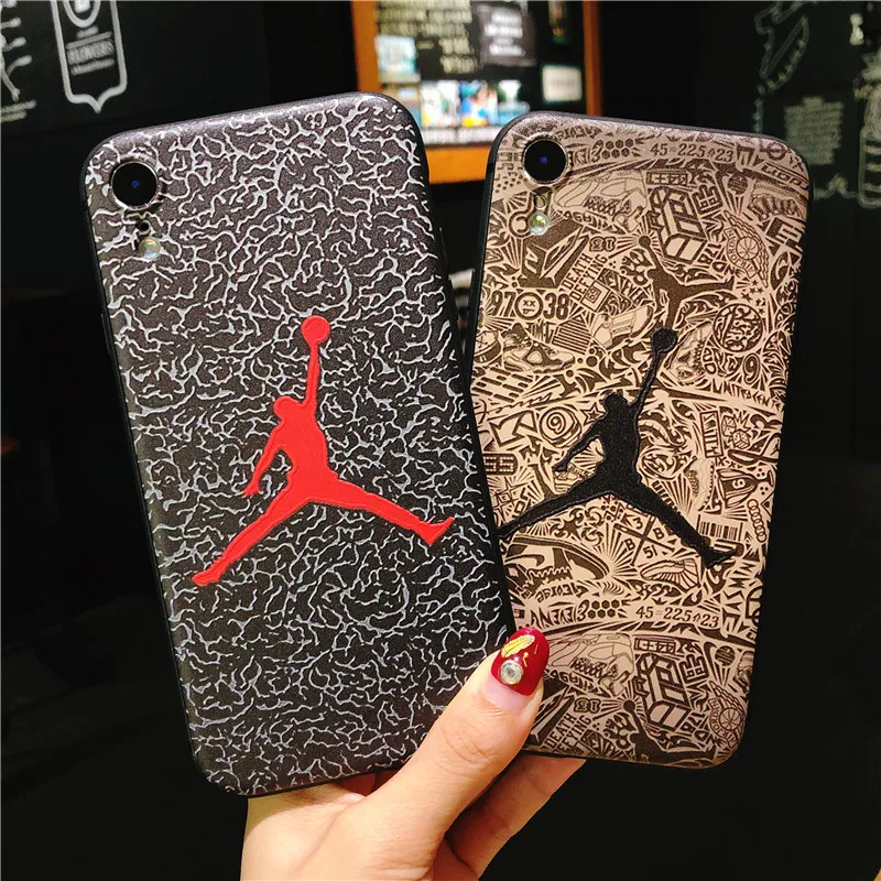 

Hot jump Jordan 3D Emboss Soft silicon cover case for iphone 5 5S SE 6 6Plus S 7 7 plus 8 8Plus X XS XR MAX fly man phone cases