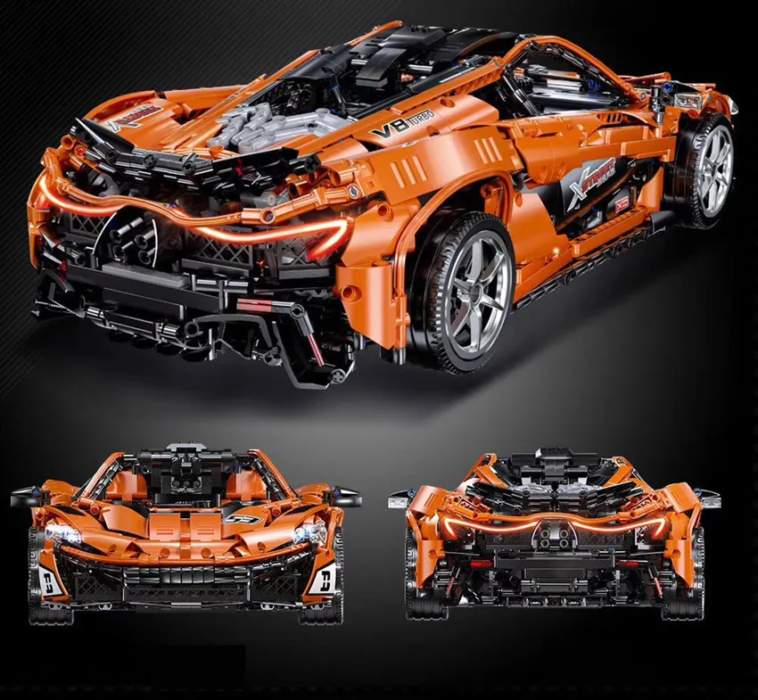 MOC McLaren P1 RC двигатель гоночного автомобиля функция питания Fit Technic MOC-16915 строительный блок кирпич подарок игрушка для ребенка день рождения