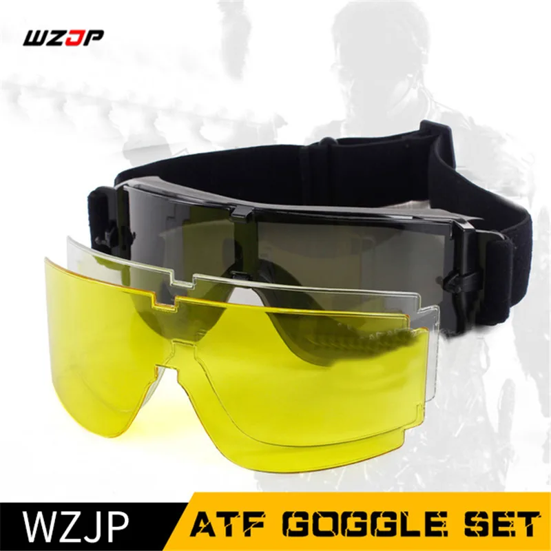 

WZJP Tactical USMC Airsoft X800 Cycling Military Wind Dust Protection 3 Lens Glasses Outdoor Goggle Hiking Cycling Sunglass