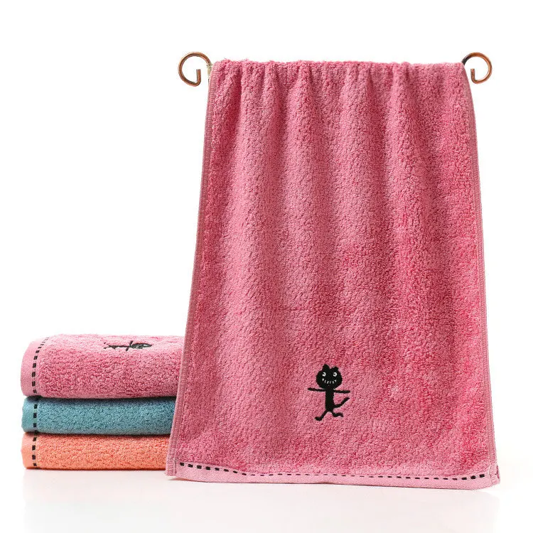 34*75 см полотенце для лица мультяшная микрофибра бамбуковое волокно Ванная комната душ для взрослых кухонное полотенце тряпка для домашнее полотенце - Цвет: Розовый